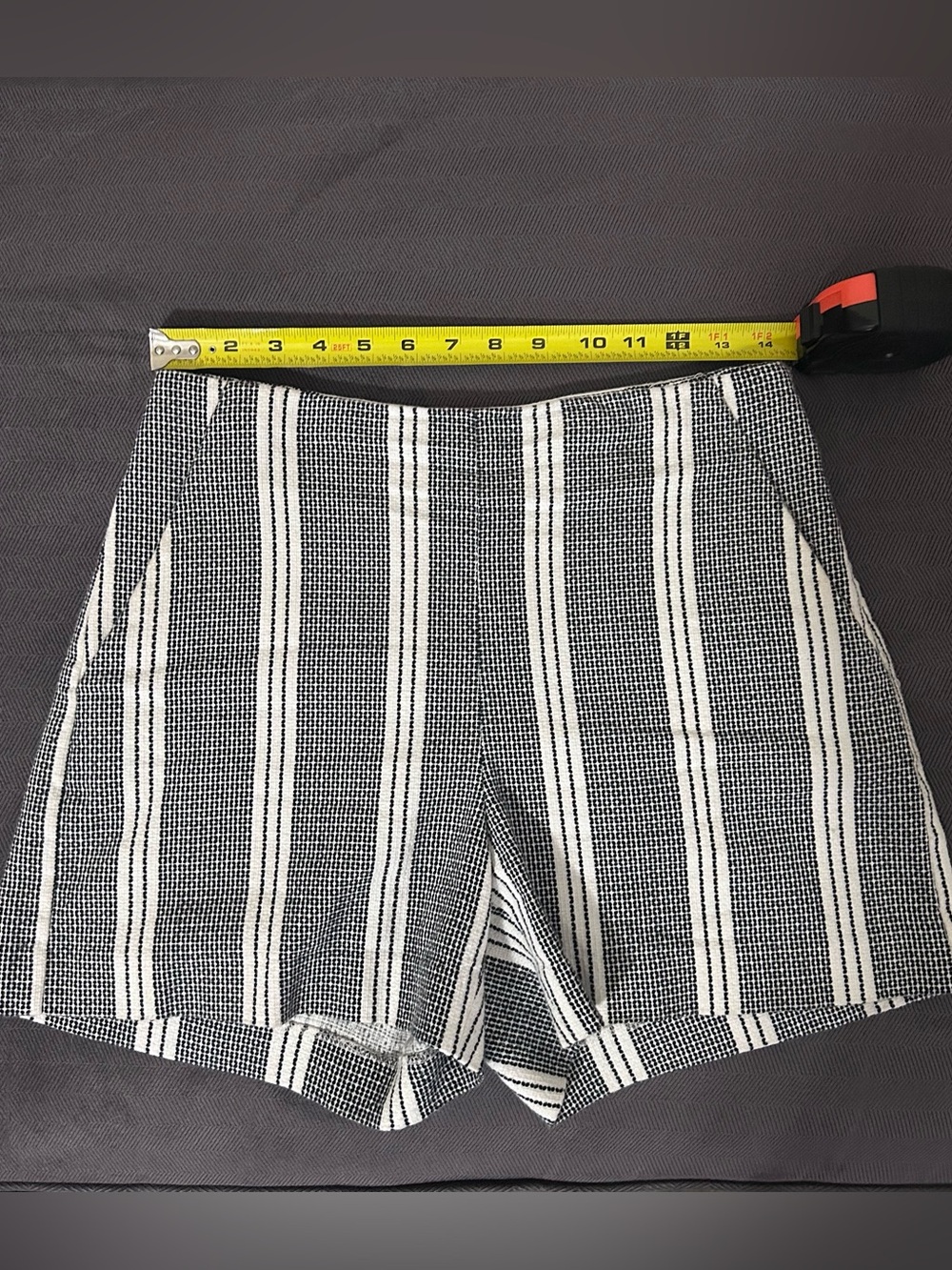 High waisted Striped Woven Shorts